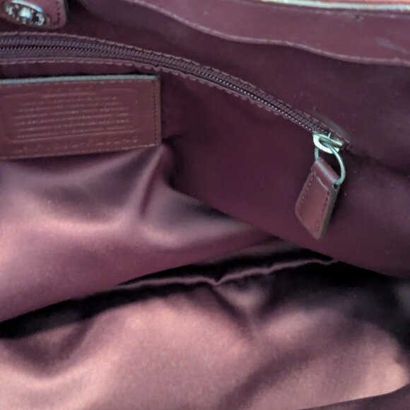 COACH CAMPBELL SIGNATURE METALLIC BORDEAUX  SATCHEL F26246 - Picture 12 of 13